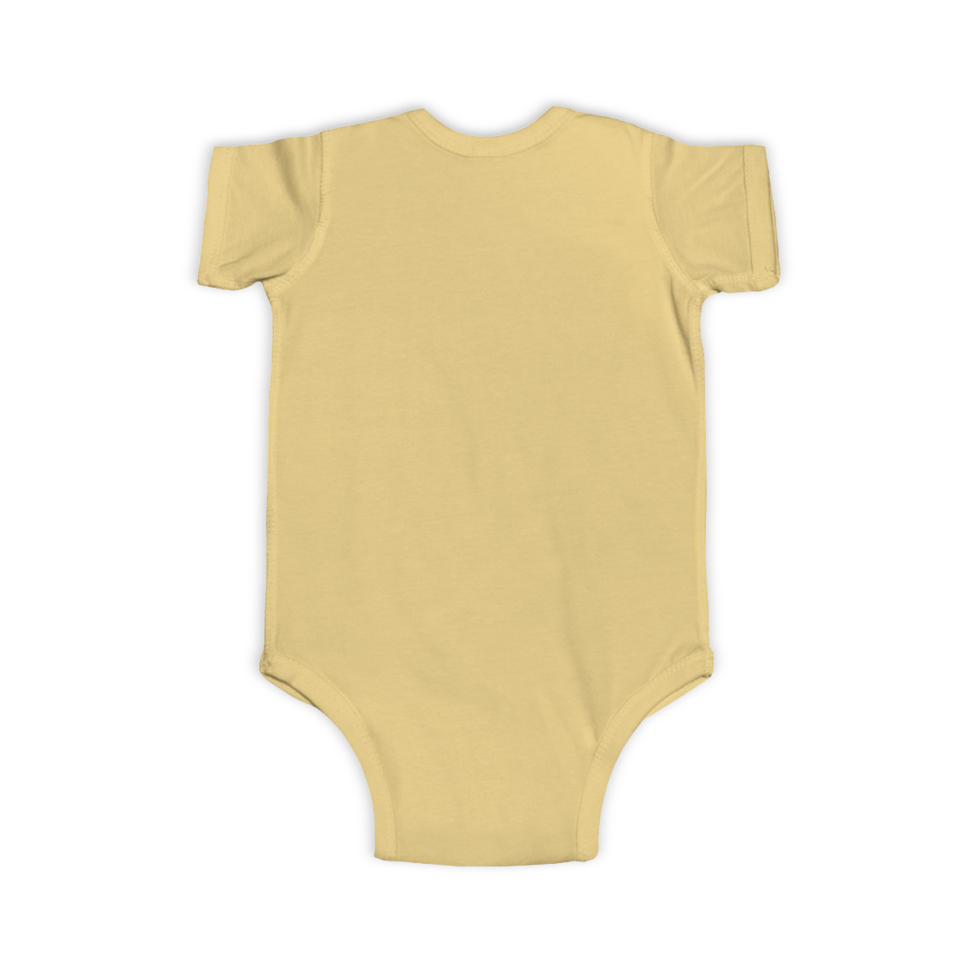 Yellow baby onesie on a white background