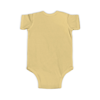 Yellow baby onesie on a white background