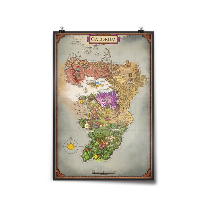 Dimension 20 A Crown of Candy Map of Calorum Poster