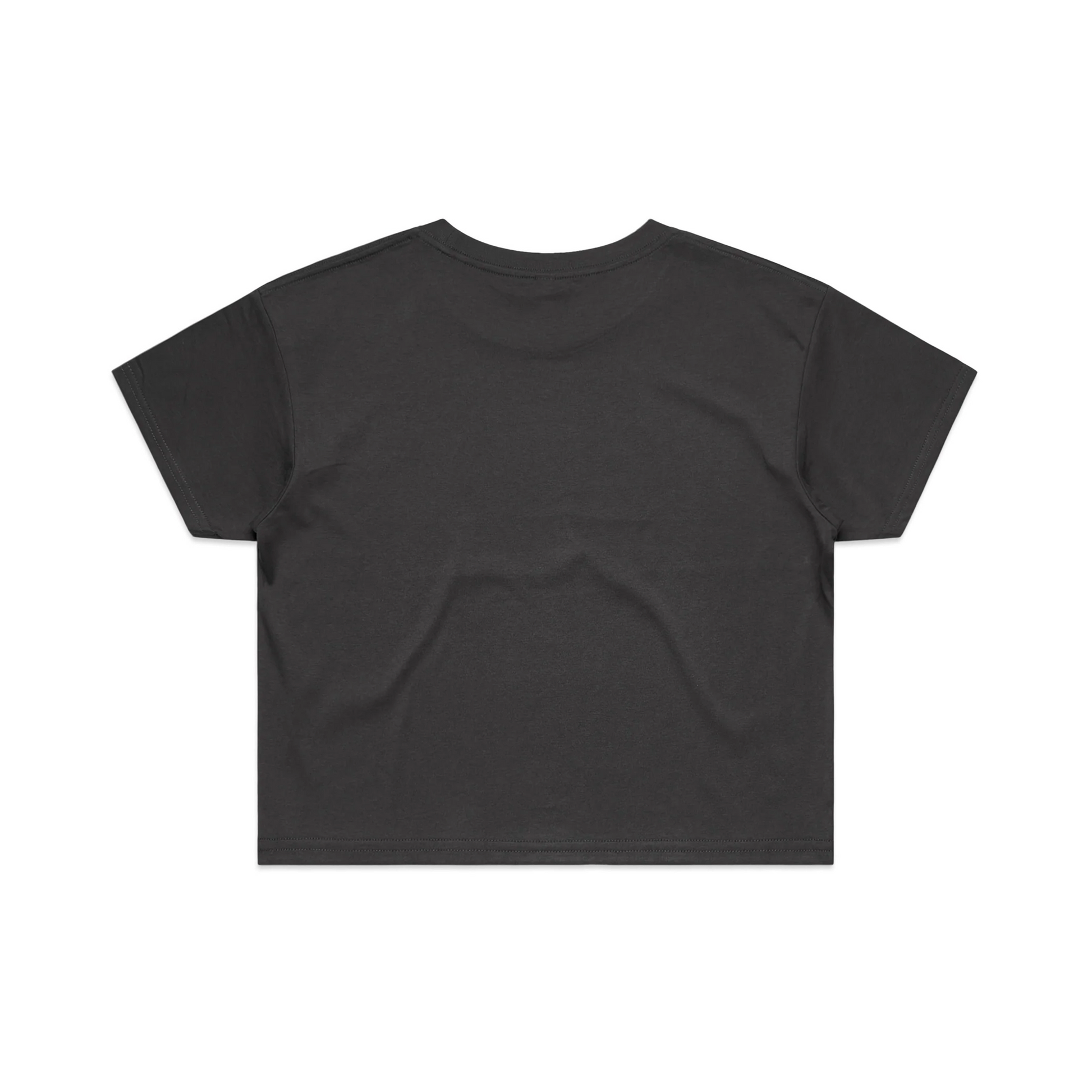 Black crop top on a white background