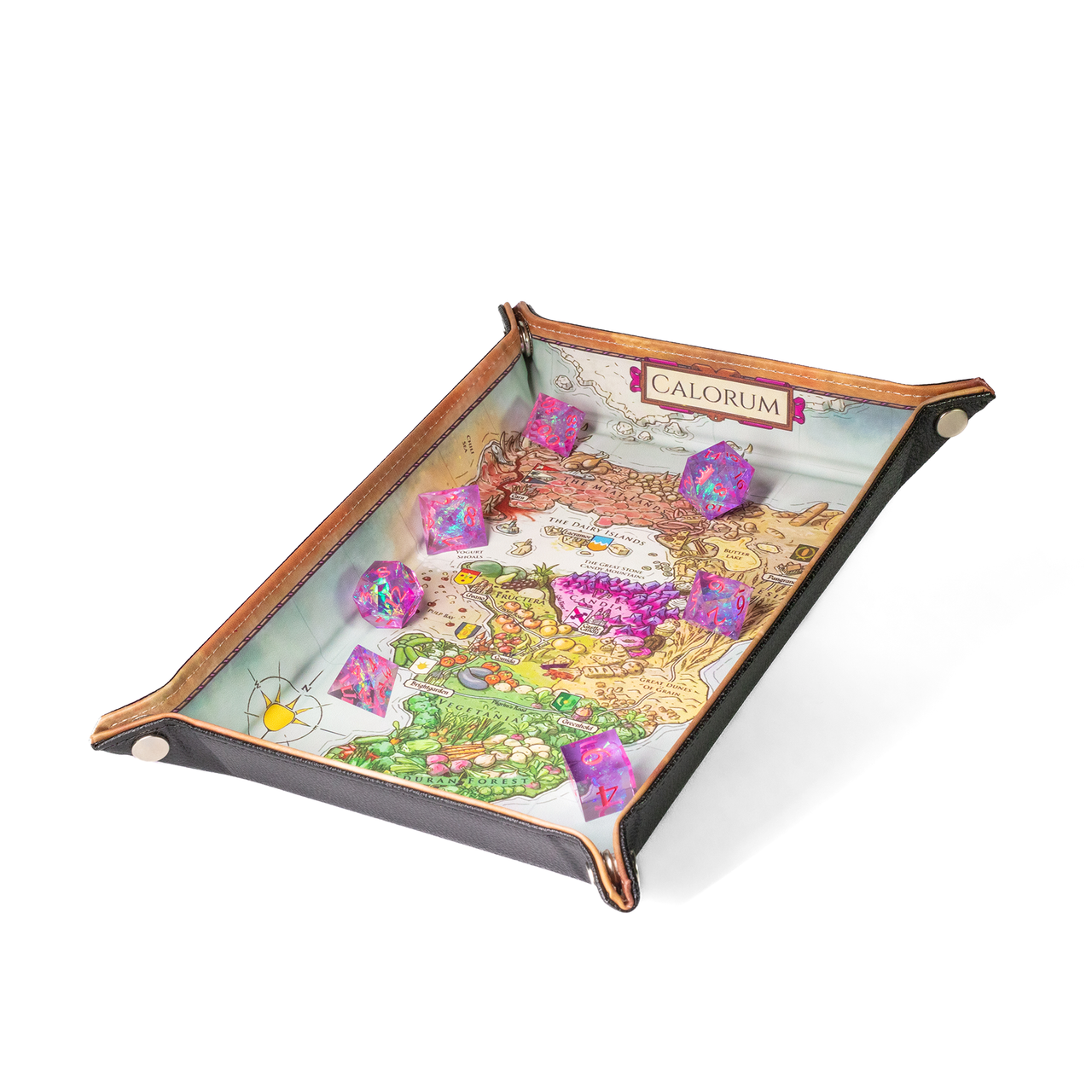 A Crown of Candy Calorum Map Dice Rolling Tray