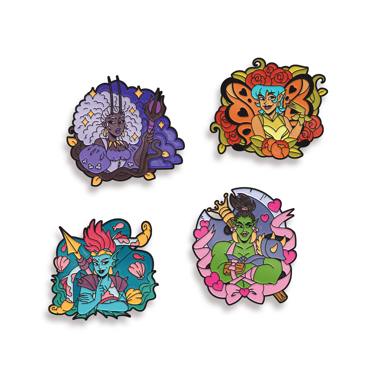 Dimension 20 Dungeons and Drag Queens Pin Set