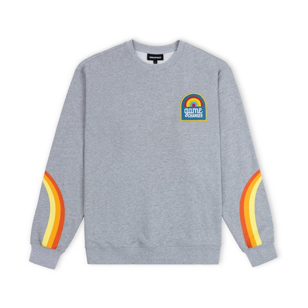 トップス FTC CRACKED LOGO CREW NECK ASH Game Changer Grey Crewneck - Dropout Store
