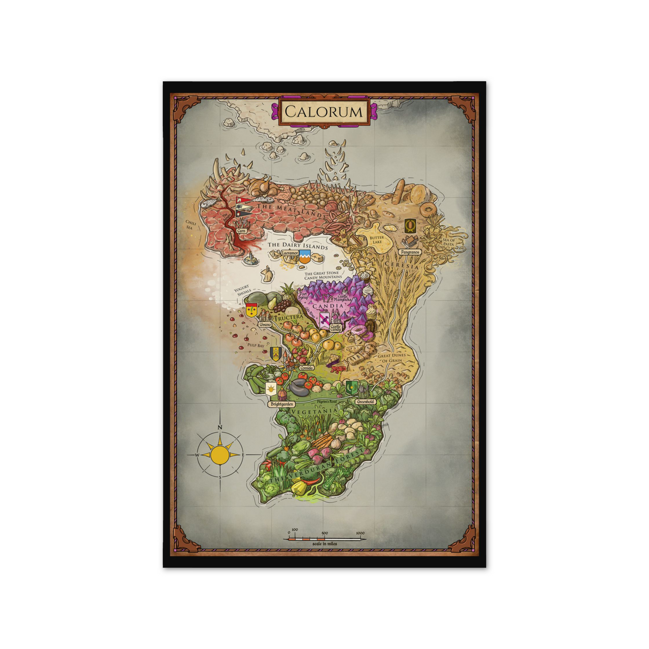 Dimension 20 A Crown of Candy Map of Calorum Poster
