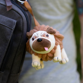 Nut Pug Plush Keychain