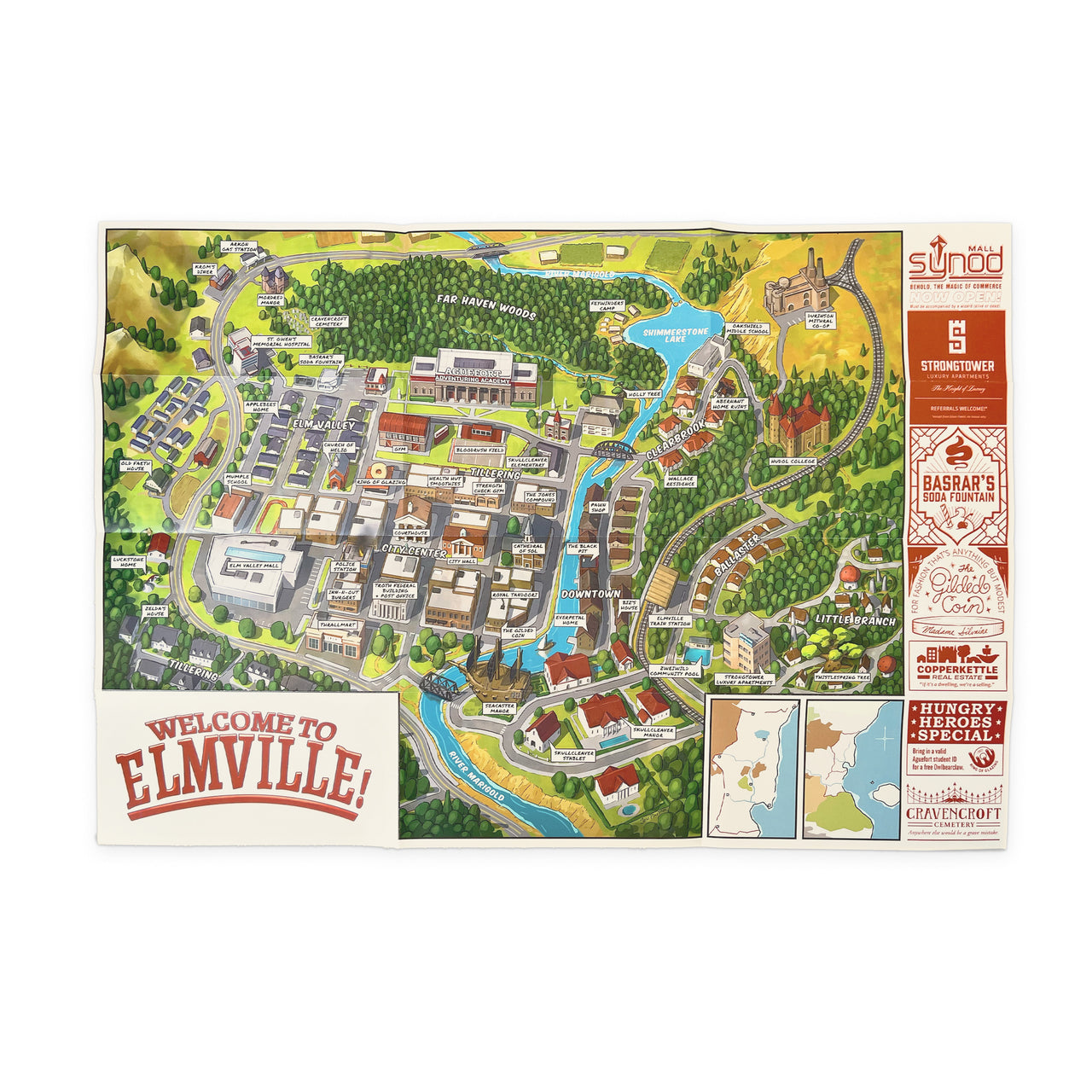 Welcome To Elmville Folding Map