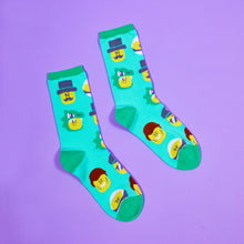 Load image into Gallery viewer, Dimension 20 Tiny Heist Rick Diggins Knit Socks
